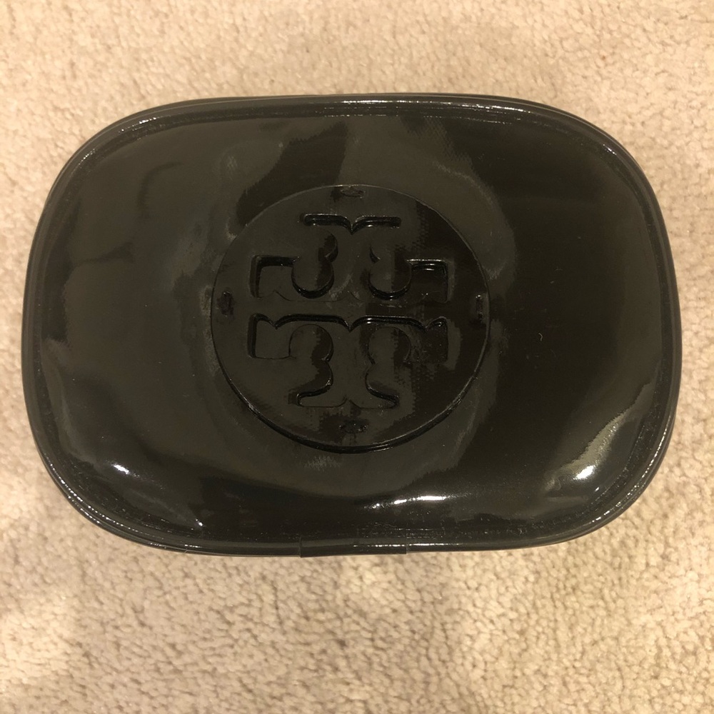 Tory Burch Black Patent Leather Makeup Case